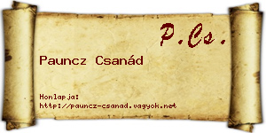 Pauncz Csanád névjegykártya